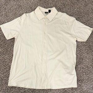 Hugo Boss Cream Casual Short Sleeve Button Down Shirt